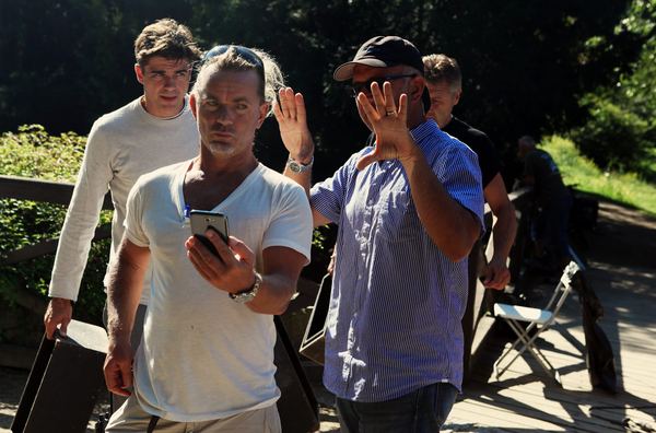 On-set candid discussing a shot, Prague