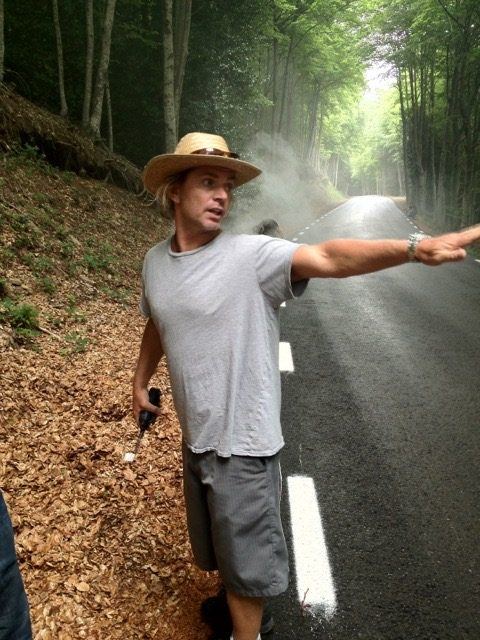 On location, forest road, Spain