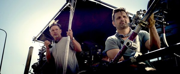Crew on a camera car rig, Los Angeles