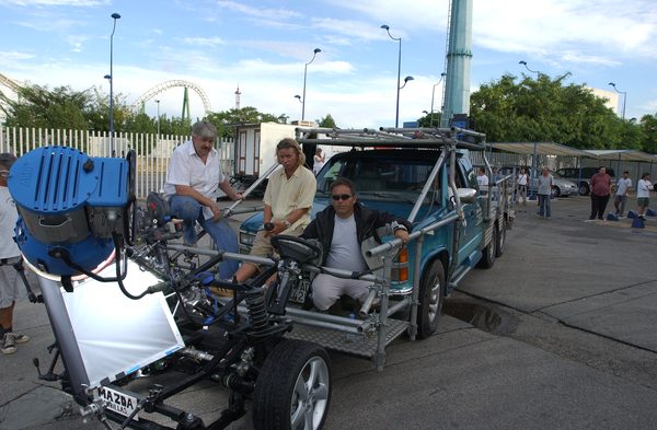 Camera car rig with crew, Auckland, New Zealand