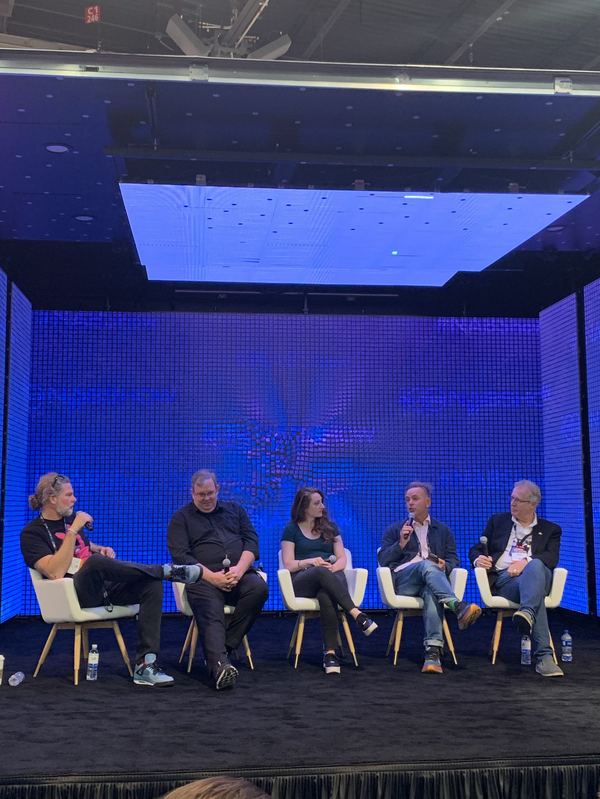 Panel discussion on stage, NAB, Las Vegas
