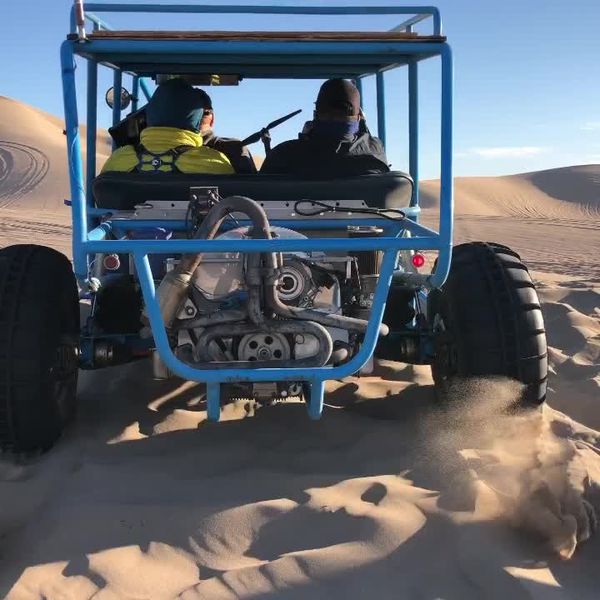 Dune buggy on sand dunes location