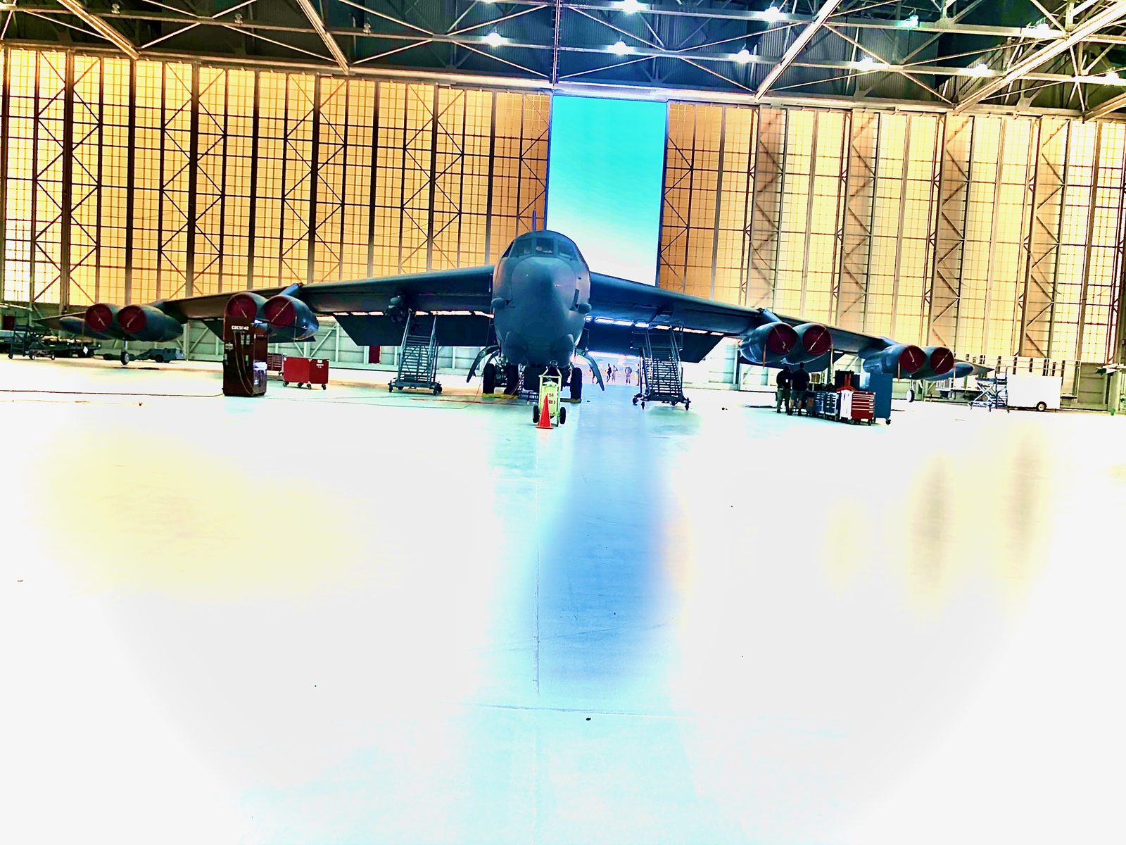 B-52 aircraft in hangar, U.S. Air Force