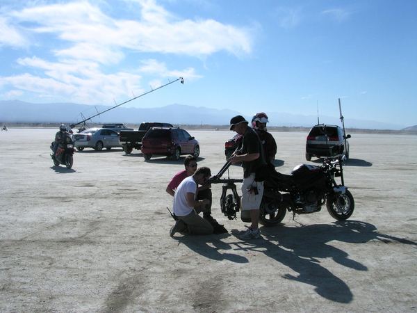 Jib crane setup, Mojave Desert