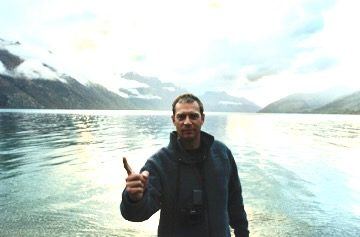Portrait by lake, New Zealand