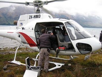Helicopter with crew loading gear, New Zealand