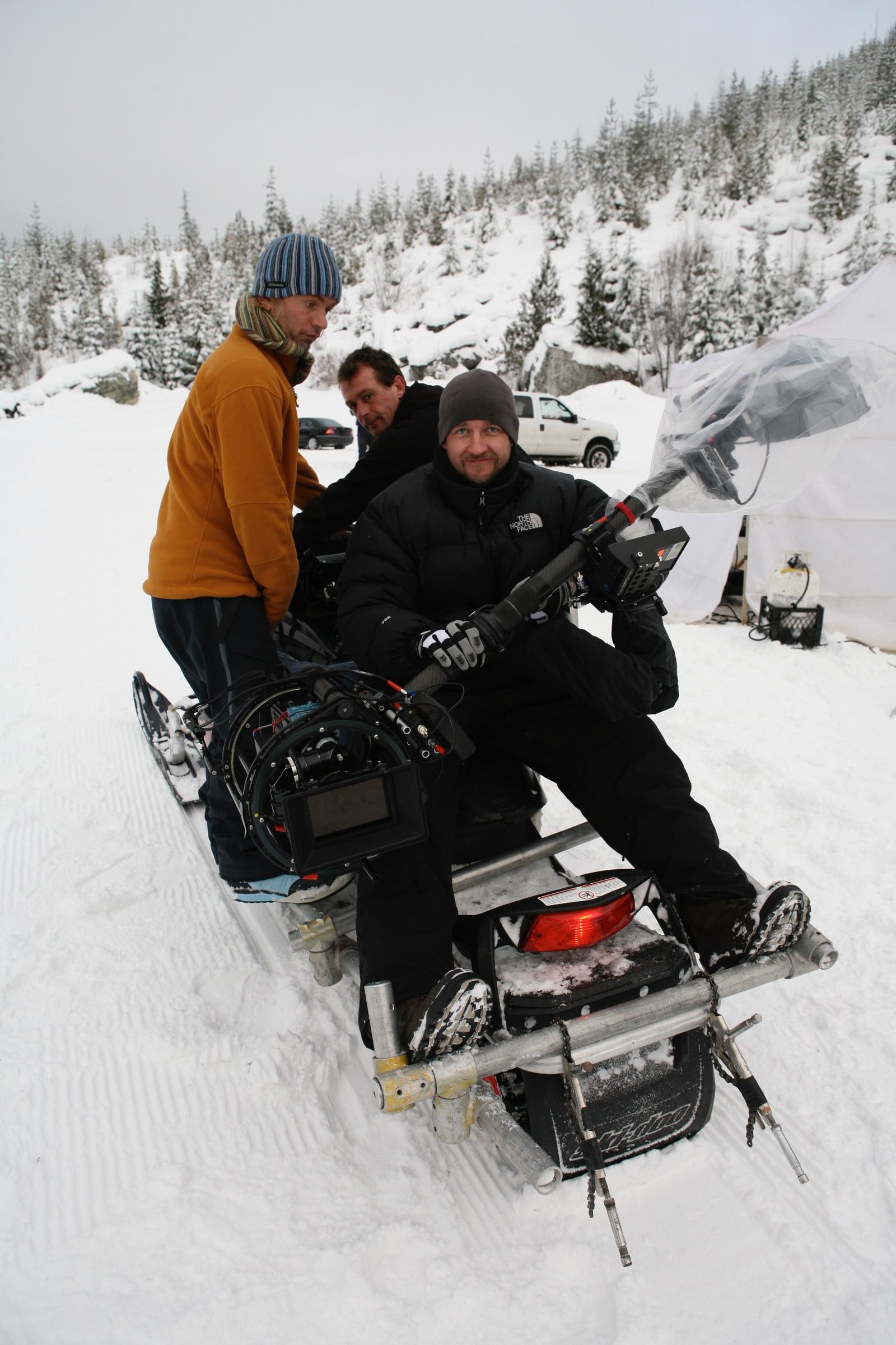 Camera sled rig with crew, Canada